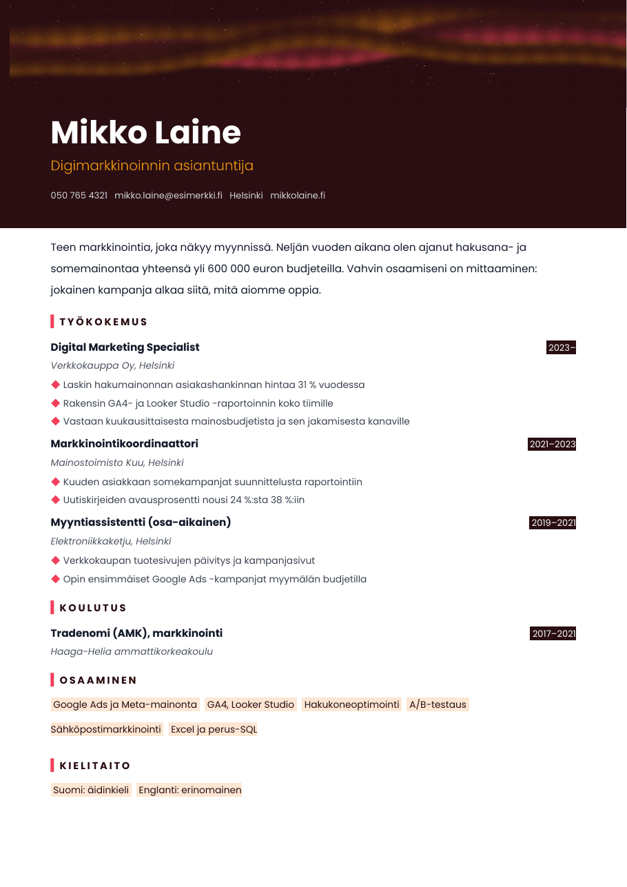 Aurora, värivaihtoehto Ruska