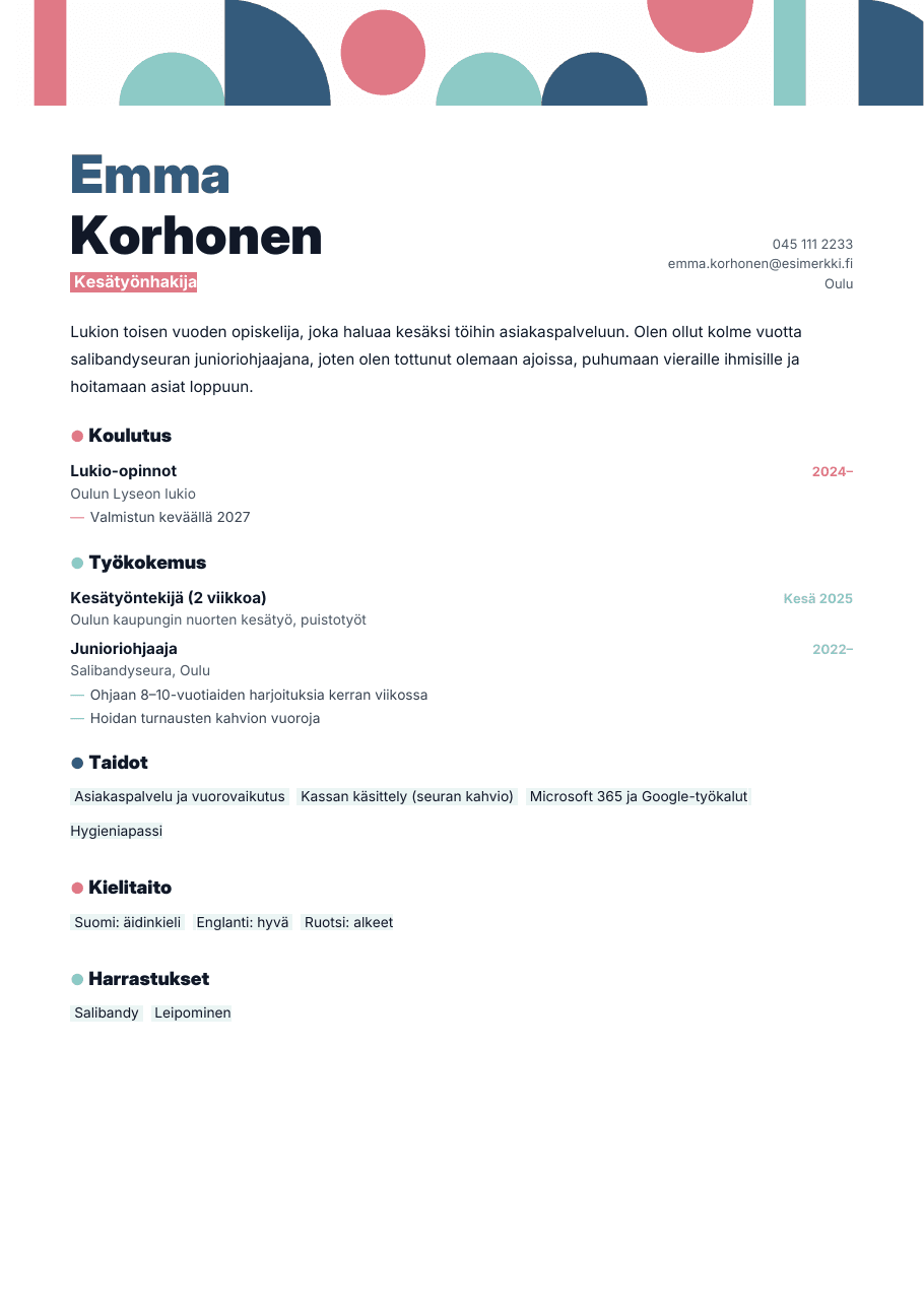 Graafi, värivaihtoehto Pastelli