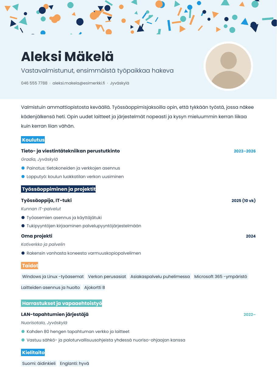 Konfetti, värivaihtoehto Meri