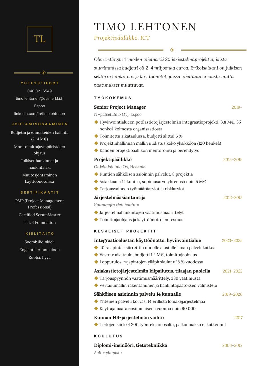 Kulta-premium-CV-pohja